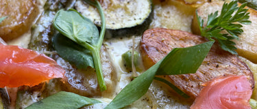Tarte Flambée with Smoked Trout & Spring Vegetables