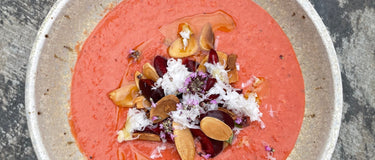 Tomato-Cherry Gazpacho With Goat’s Cheese, Thyme & Almond