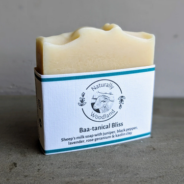 Baa-tanical Bliss Soap Bar - Juniper, Black Pepper, Lavender and Rose Geranium - Christmas Box