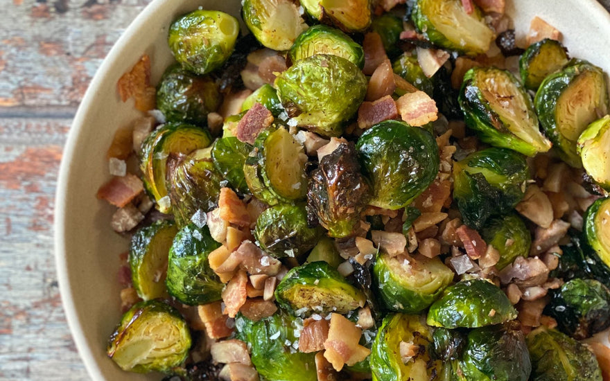 Pan-Roasted Brussels Sprouts With Bacon & Chestnuts Recipe