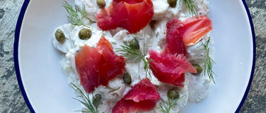 Potato Salad With Beetroot Cure Trout