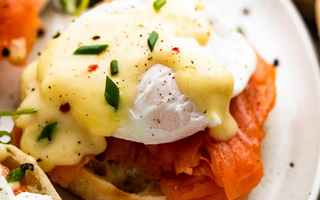 Eggs Royale with Cold Smoked Trout & Yuzu Hollandaise
