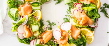 Cold Smoked Trout Wreath Salad with Whipped Herby Feta Recipe