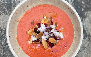 Tomato-Cherry Gazpacho With Goat’s Cheese, Thyme & Almond