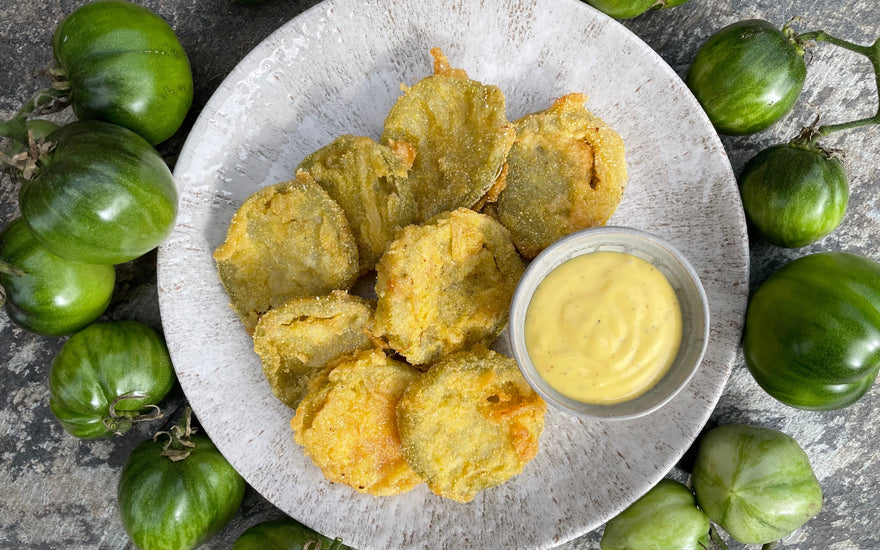 Fried Green Tomatoes With Mayonnaise Dip Recipe